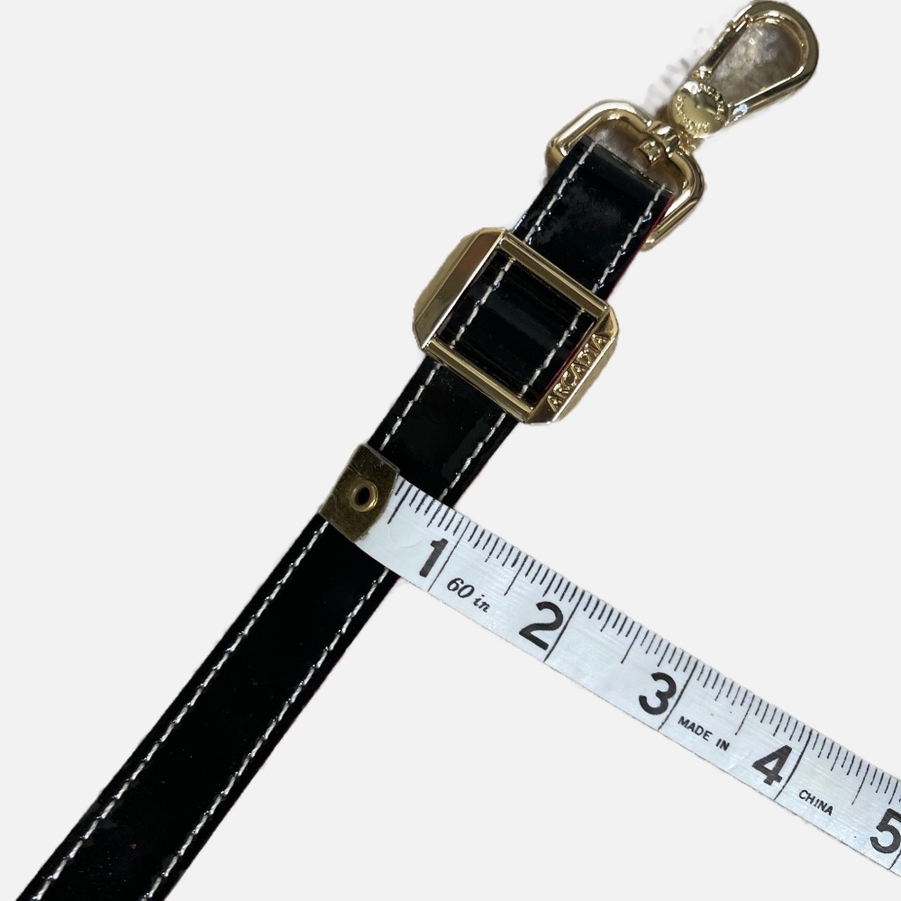 ARCADIA BLACK PATENT LEATHER REPLACEMENT STRAP.  #003